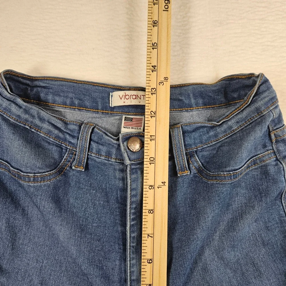 Vibrant MIU Womens High Waisted Flare Jeans Medium Wash Size 9 W28 P522 USA Made
